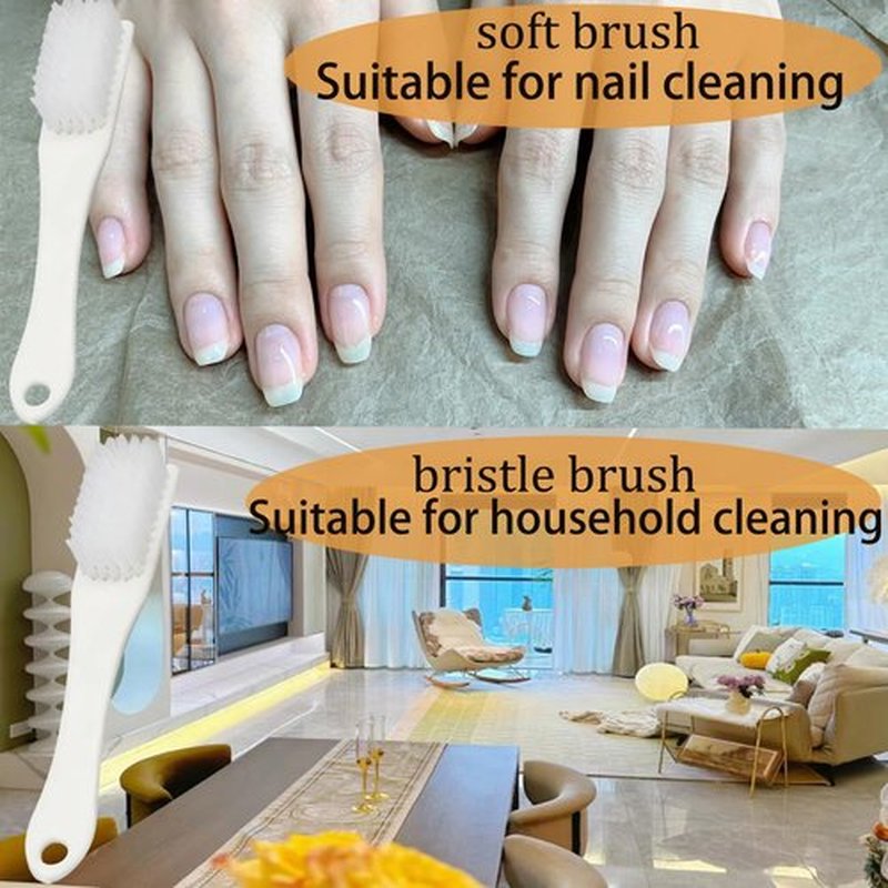 Ouliget Nail Cleaning Brush,Handle Grip Nail Cleaning Brushes for Toes Fingernail,Nail Stain Removing Brush,Laundry Scrubbing Brush Shoes Cleaning Brush,4 Pieces