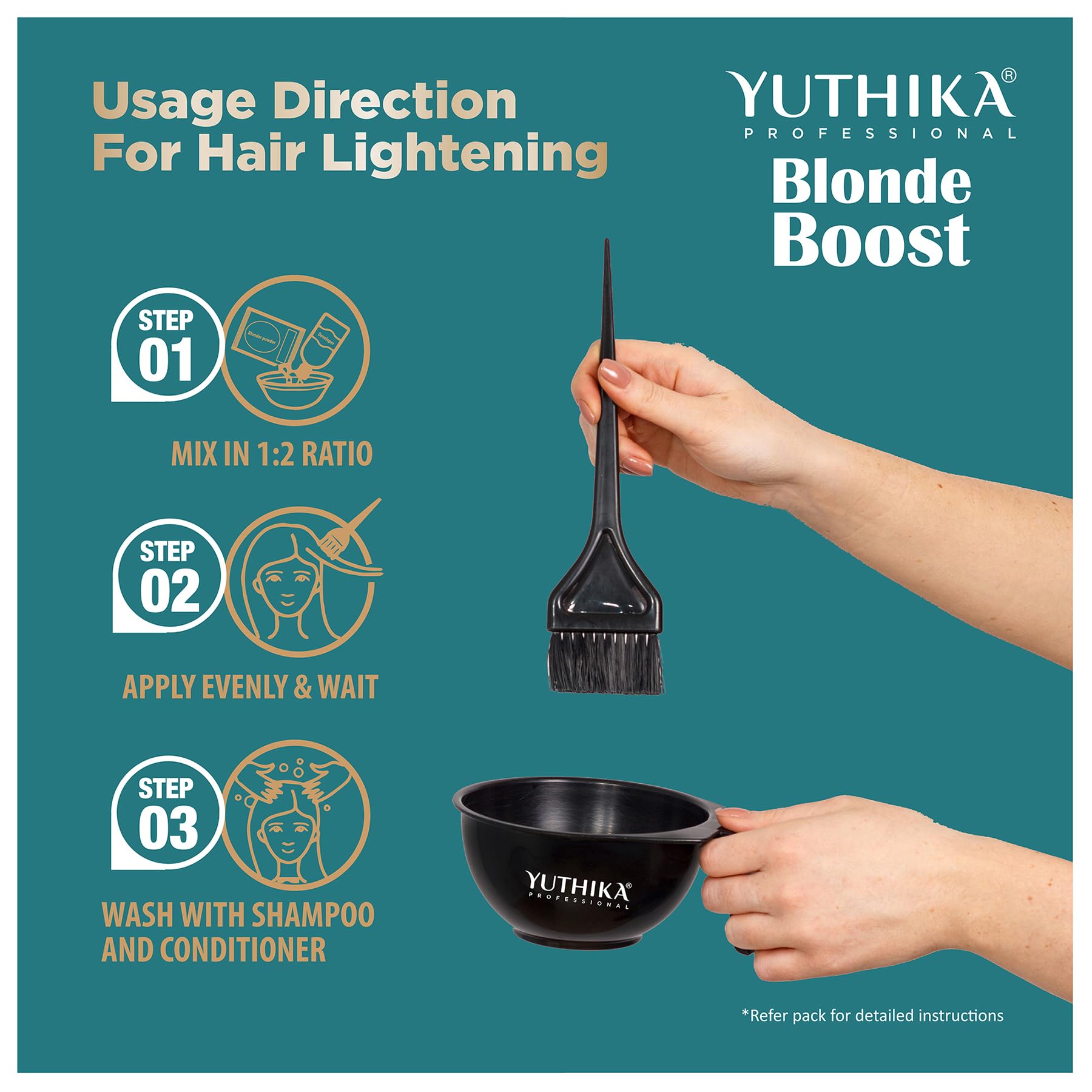 Yuthika Professional Blonder Bleach Powder for Hair Bleaching Powder for Dark Hair| Hair Color Lightener Lightening Hair Bleach with Blonde Radiance Hair Color Lifter, Lifts Up to 9 Levels - 17.6 Oz