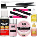 Wig Glue for Front Wigs Adhesive for Closure Wigs Extensions - Lace Melting Spray for Wigs Lace Front Hair Glue Tools with Remover Hair Wax Stick Edge Control Wig Cap Edge Comb Elastic Bnad Set