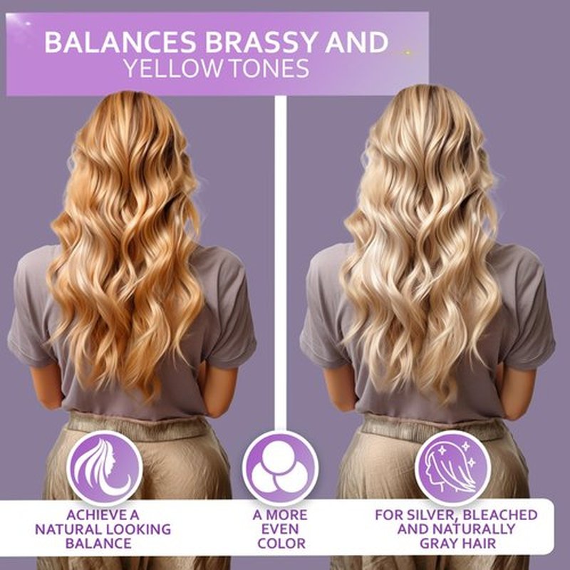Skiennix Purple Shampoo and Conditioner Set - Sulfate & Paraben Free Toner for Platinum Blonde, Silver & Grey Hair (2 x 16 fl oz)