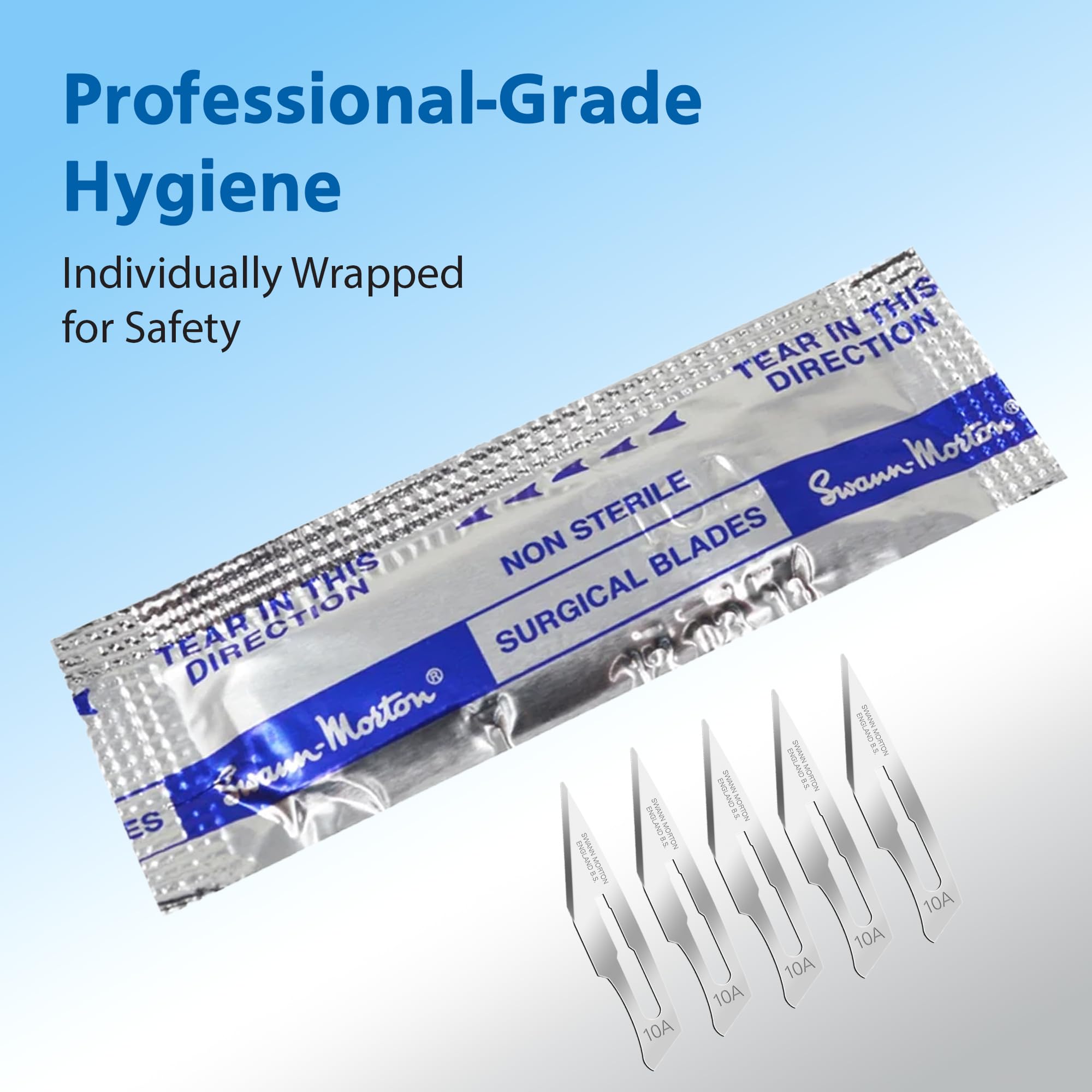 Swann Morton Surgical Scalpel Blade #10A - Box of 100 (20 Packs of 5)