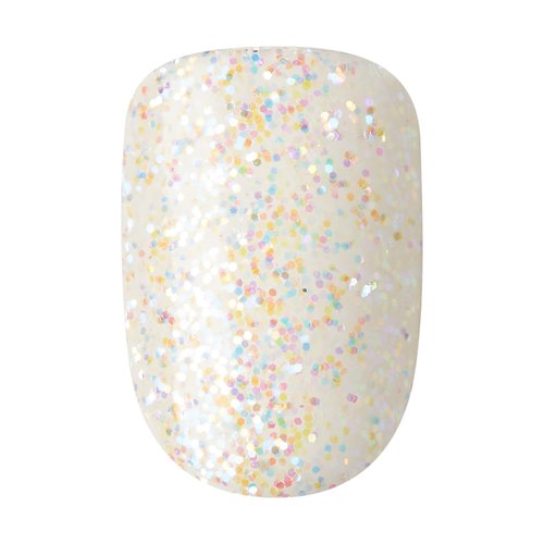 KISS imPRESS No Glue Manicure Press-On Nails, Light Blue, Lavender, White Glitter, Short Size, Squoval Shape, Includes 30 Nails, Prep Pad, 1 Manicure Stick, 1 Mini File