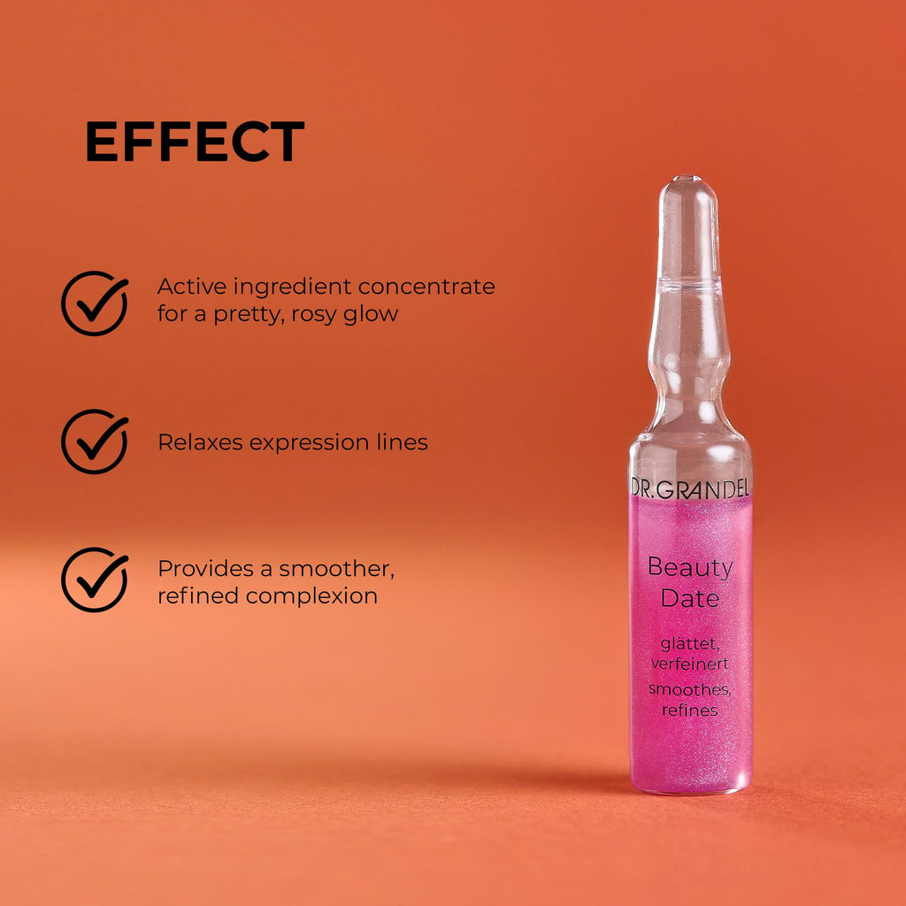 DR. GRANDEL Beauty Date ampoules 3 x 3 ml – smoothing active ingredient concentrate, reduces expression lines, refines the appearance of the skin and delivers an even, radiant complexion