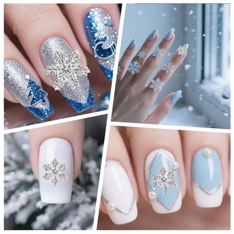 20Pcs Christmas Snowflake Nail Charms and Gems Gold Silver Alloy Snowflake Xmas Nail Art Charms Rhinestone Jewelry for Women DIY Winter Christmas Holiday Party Nail Decoration Supply