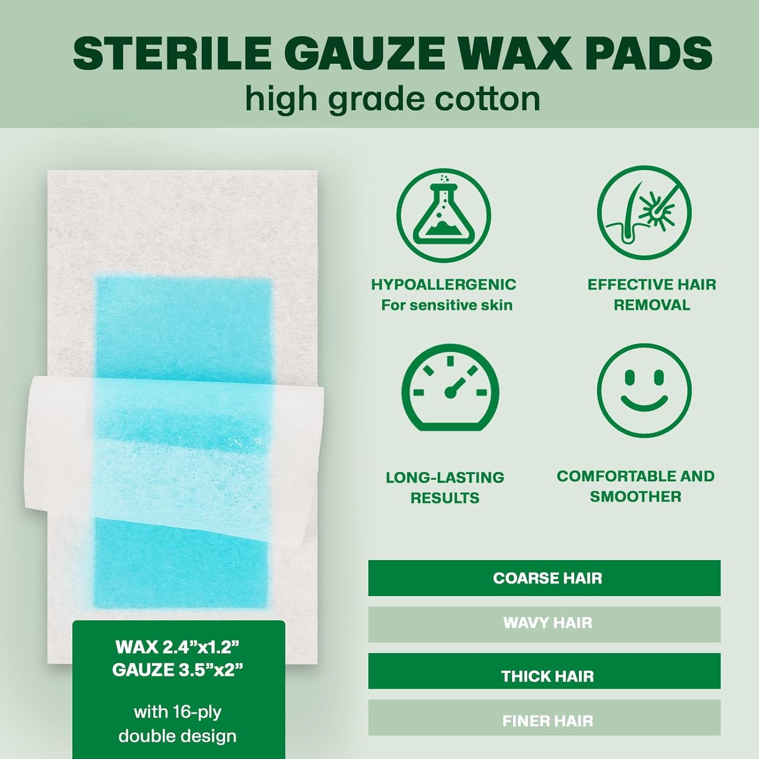 Hypoallergenic Facial Wax Strips for Sensitive Skin | Reusable At-Home Waxing Kit for Eyebrows, Lips, Legs & Bikini | 16 Strips + 6 Calming Oil Wipes + 20 Blotting Sheets