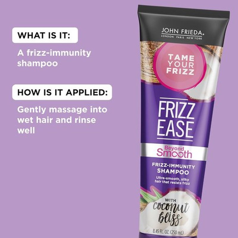 John Frieda Frizz-Immunity Shampoo - Anti-Frizz & Humidity Control with Pure Coconut Oil | 8.45 Ounces