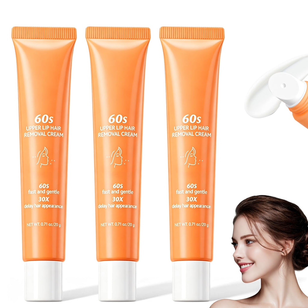 3PCS Facial Hair Remover Cream for Women, Gentle Fast-Acting Formula, Upper Lip Hair Removal Cream for Body Face Lips