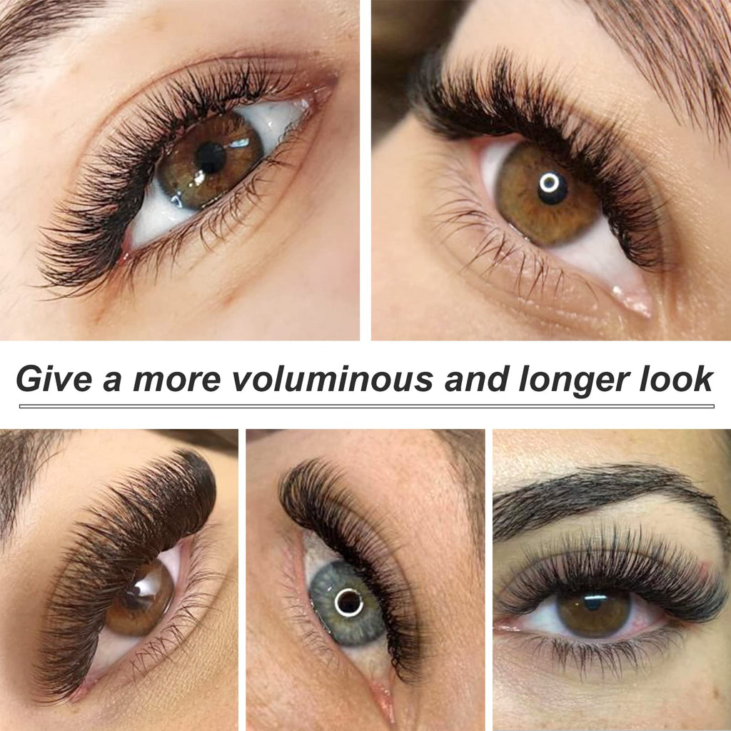 EMEDA Premade Fans eyelash extensions Mixed Tray, Long Stem Pre Made Fanned Russian Volume Lash Extensions 5D .10 d curl 9-15mm Mix Tray