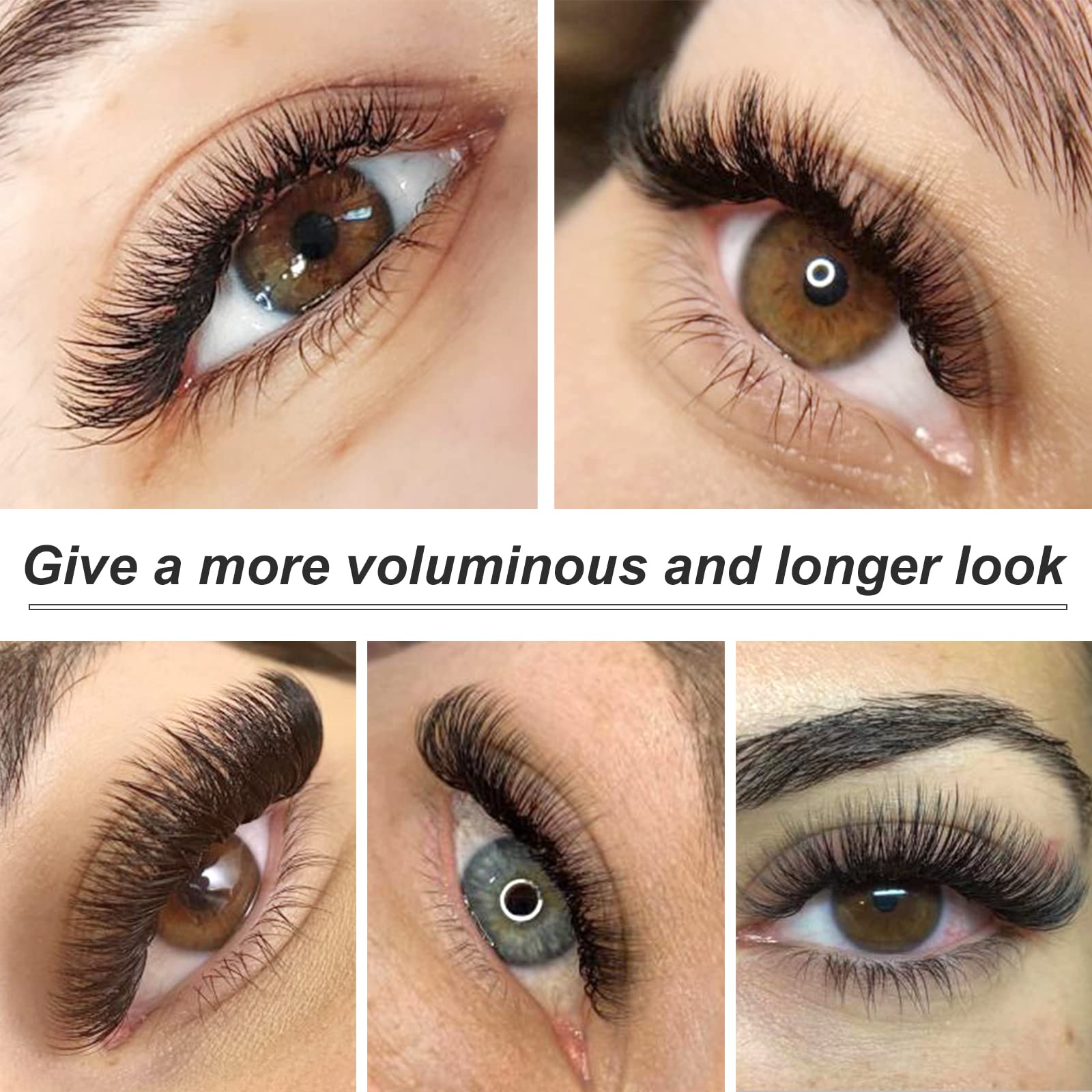 EMEDA Premade Fans eyelash extensions Mixed Tray, Long Stem Pre Made Fanned Russian Volume Lash Extensions 5D .10 d curl 9-15mm Mix Tray