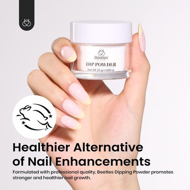 Beetles Dip Powder Clear Color, Transparent Nail Dipping Powder Crystal Clear French Nail Art Basic Starter No Nail Lamp Needed Manicure Salon DIY at Home for Women