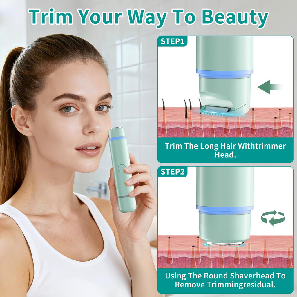 Bikini Trimmer for Women - New 2 in1 Dual Head Bikini Shaveronal Electric Razors for Women,Rechargeable Electric for Lady Bikini Underarm,Body,Leg,Hair Remove Portable Travel