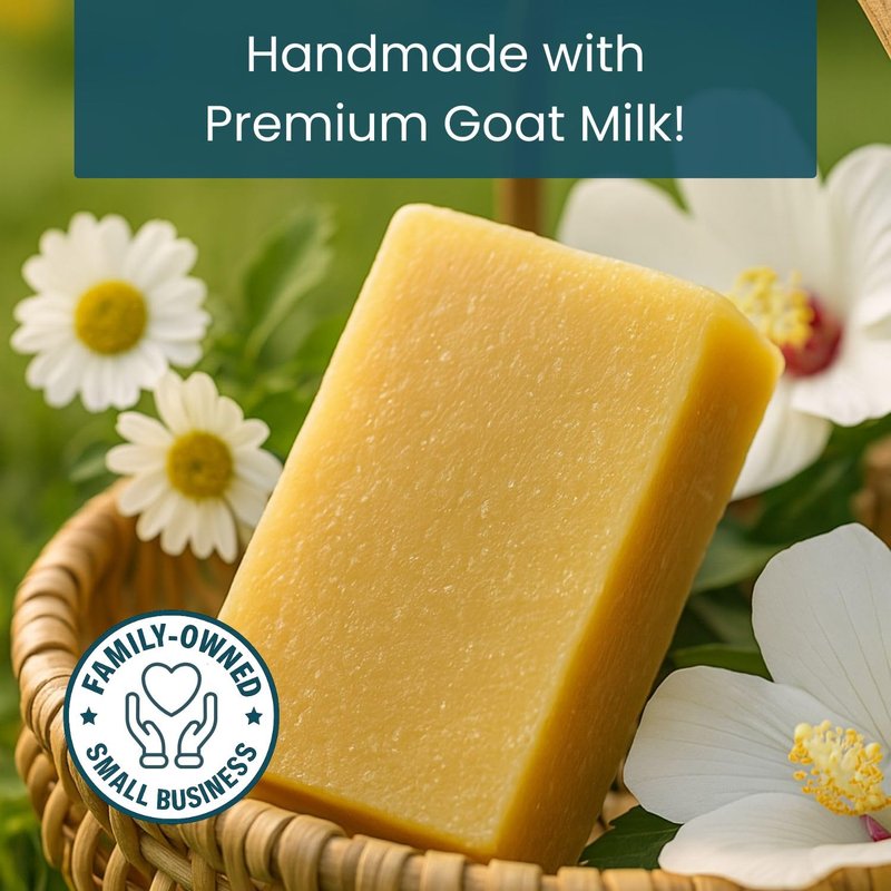 Way Natural Goat Milk Soap Bar, Turmeric - Premium, Handmade w/Real Milk in USA - Large (5oz) Hand & Body Goat Soap - Dry Skin, Gentle, No Dyes