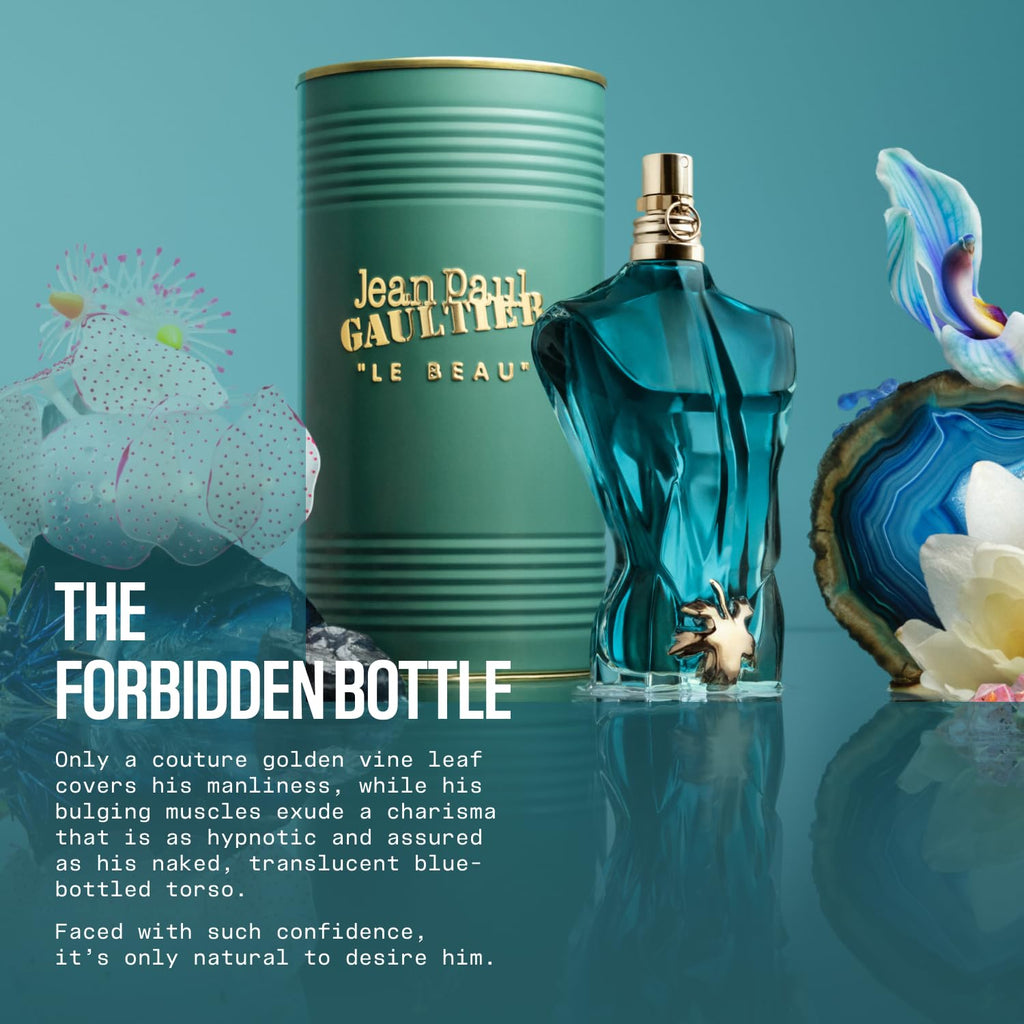 Jean Paul Gaultier Le Beau Eau de Toilette for Men - Long Lasting Addictive Aromatic Woody Men's Cologne with Bergamot, Coconut Wood & Tonka Bean - Designer Fragrance Spray, 4.2 oz