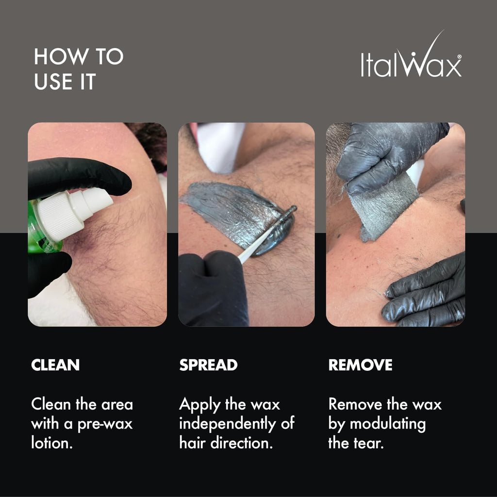 Italwax Pour Homme - 1kg / 2.2lb - Hard wax beads for hair removal - Special for man - Natural formulation - Easily removes coarse hairs - Ideal for barber shops