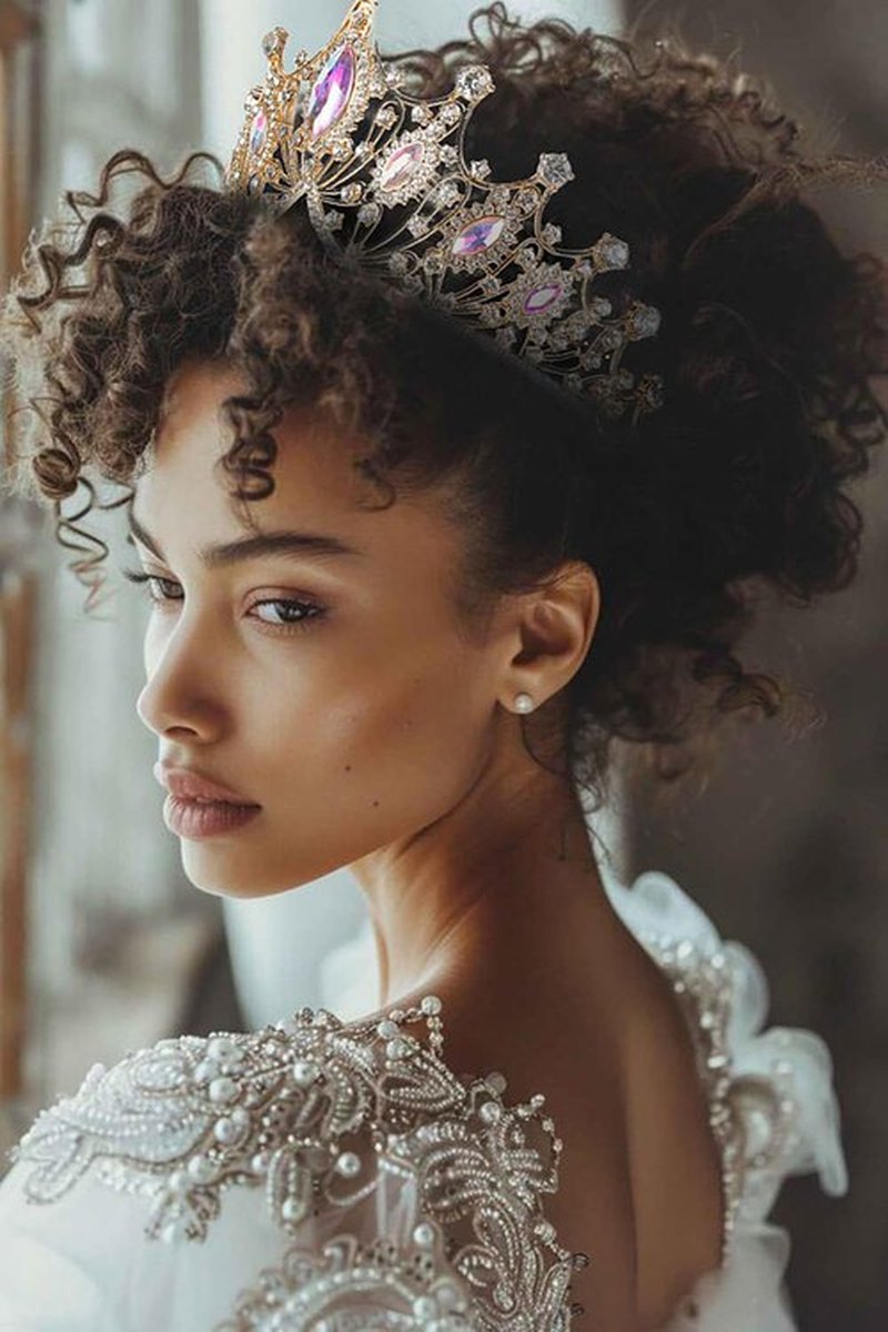 AIBFRID Tiaras Headbands Crown for Women and Girls, Princess Rhinestone Crown for Bridal, Crystal Queen Tiara Head Band Hair Accessories for Prom Wedding and Party