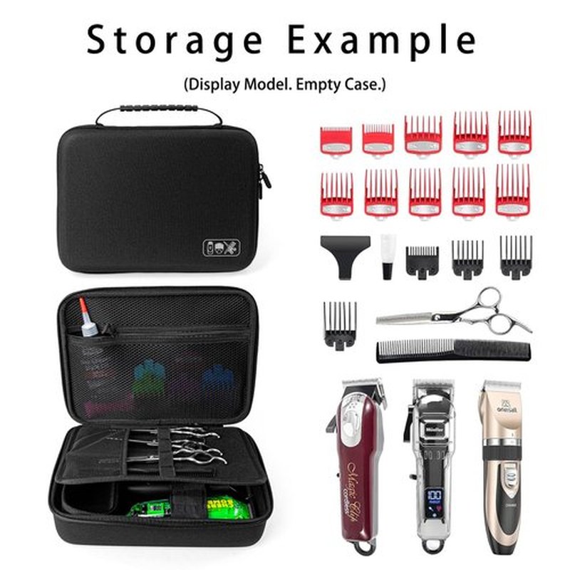 Jeachan Hard Travel Case for Hair Clippers, Hair Cutting Barber Supplies Holder, Trimmer Organizer Storage Bag for Hatteker/Oneisal/Wahl 5Star/Andis Men Razor Guard Grooming Kits