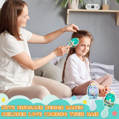 Tessco for you 2 Pcs Toddler Hair Brush for Toddler Boy Kids Ages 2-4+ Comb Brush for Girl Gentle Detangler Gift Wet & Dry Hair Soft Ball-tip Bristle for Sensitive Scalp Travel Spa Party Supply