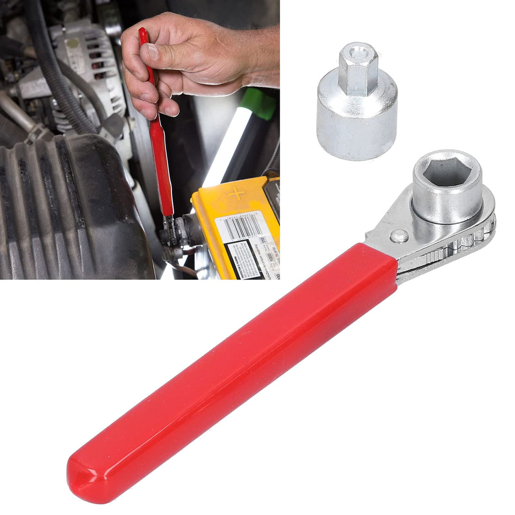 Akozon Ratchet Wrench, 5/16in 0.4in 10mm Battery Terminal Ratchet Wrench with 1/2in Socket for Top Side Post Battery for RV Sport Car Wrench