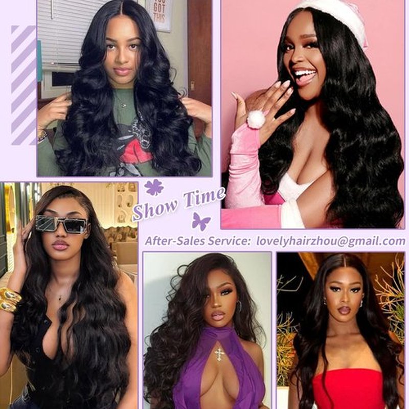DAFIY 100% Human Hair High-temperature Verification,13x6 Body Wave Lace Front Women Wigs 200 Density Glueless Natural Color 24 Inch,Free Mystery Random Jewelry Pack(order from buy-one-get-one-page)