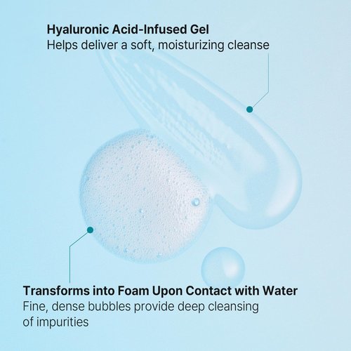 AVCA Ultra Mild Cleansing Gel Face Wash 300 mL (10.14 fl oz) - Gentle Hydrating Cleanser, Hyaluronic Acid & Niacinamide, Heartleaf Extract, Low-Irritation Foaming Rinse