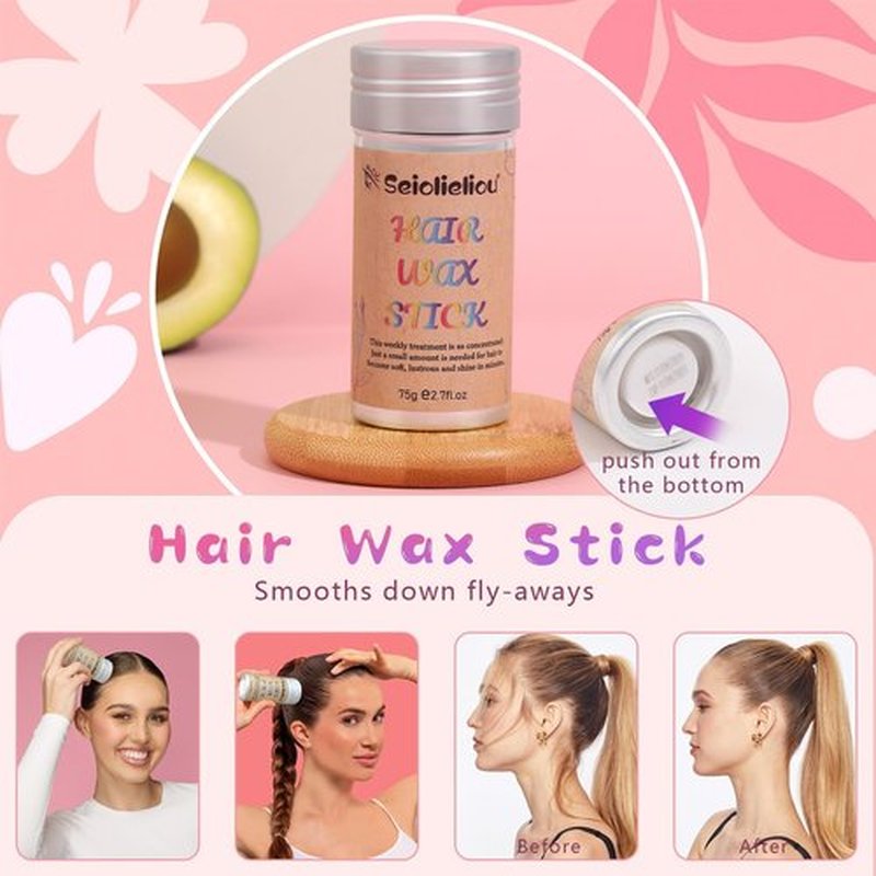 Hair Wax Stick Accessories, 500 PCS Colorful Transparent Hair Elastics for Kids Girls, 3 Pcs Hair Brush for Women, 2 Hair Loop Styling Tools