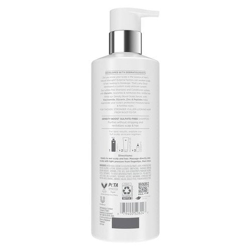 Dove Derma Density Boost Shampoo - Glycerin & Zinc Formula for Hair Loss | 16 oz