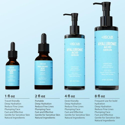 +1Herolabs Hyaluronic Acid Serum for Face with Vitamin B5, C, E & Niacinamide, Hydrating & Plumping Face Serum for Sensitive Skin, Fragrance-Free 8.45 Fl Oz