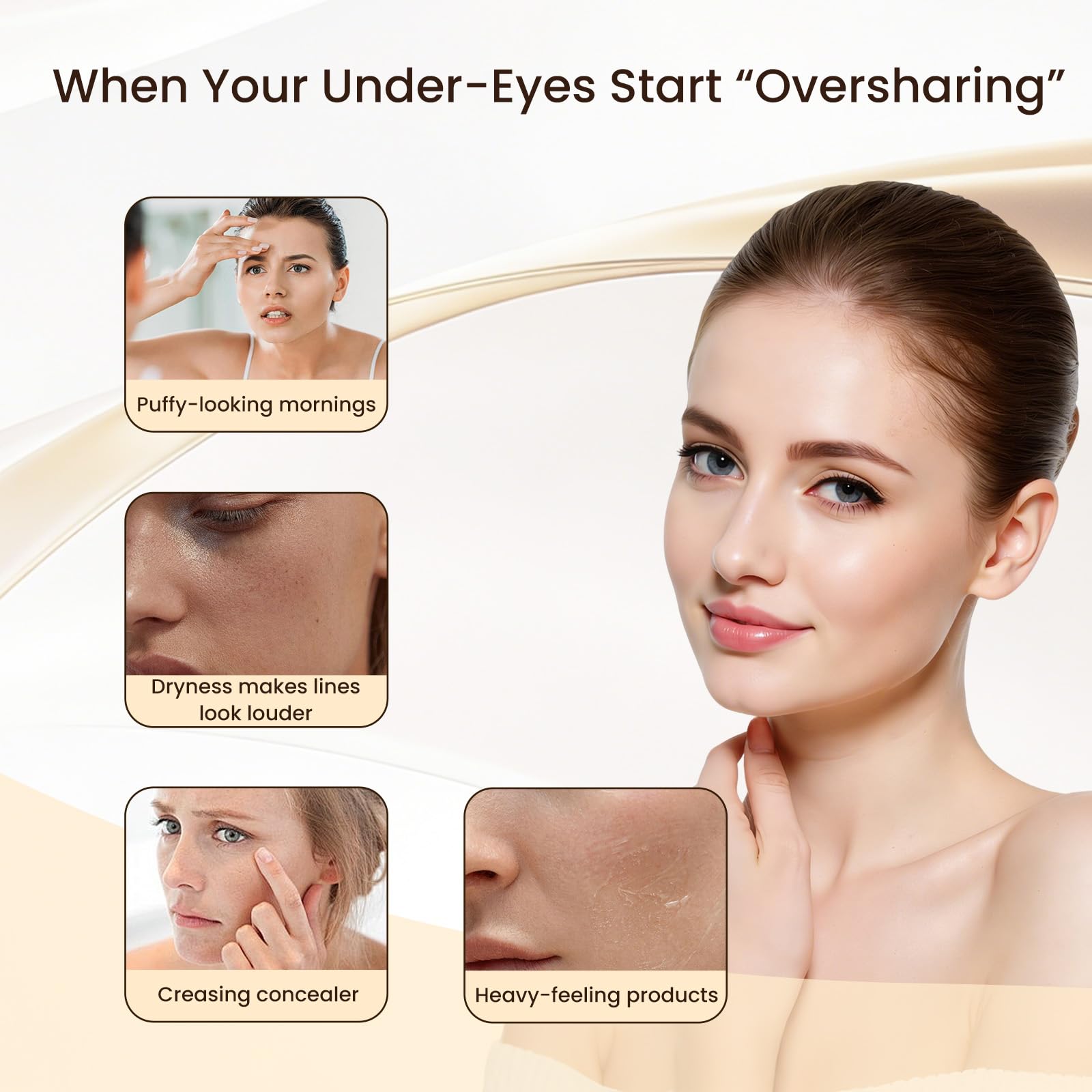 ZZILME Under Eye Balm Stick with Retinol and Caffeine, Hydrating Eye Cream Brightener for Dark Circles, Puffiness, Fine Lines and Wrinkles, Portable Balm Stick for On-the-Go Daily Eye Care 15 ml