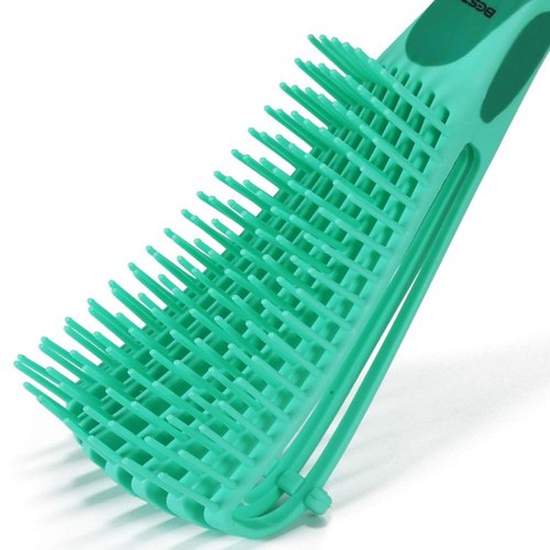 BESTOOL Detangling Brush for Curly & Afro Hair - Effortless Wet/Dry Detangling, No Pain - Green