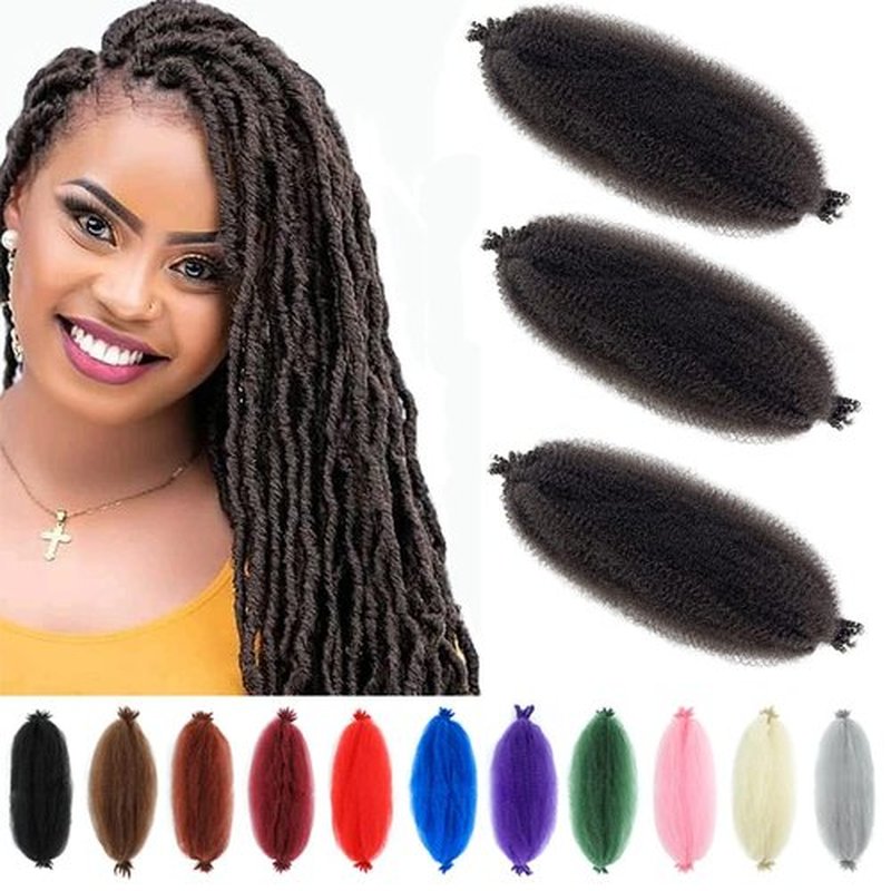 Springy Afro Twist Hair 12 Inch 3 Packs Pre Fluffed Marley Twist Braiding Hair for Black Women (12 inch, 4#)