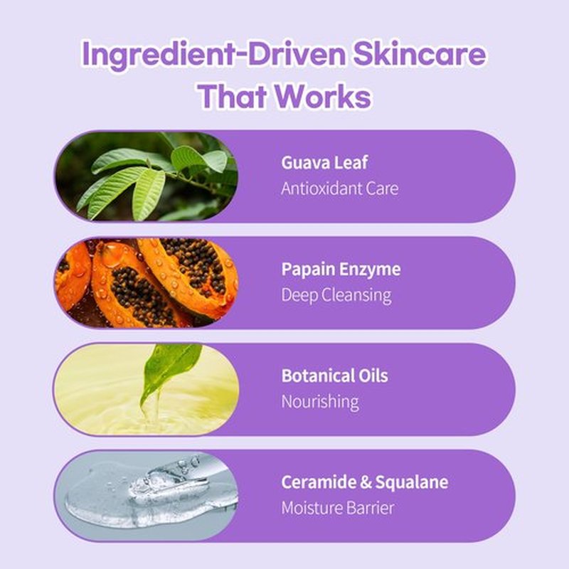 BENTON Guava Pore Cleansing Oil – Korean Facial Cleanser with Enzymes & Plant Oils for Blackhead Removal, Makeup Remover & Deep Pore Cleansing – Lightweight, Non-Greasy – 6.76 fl oz (200ml)