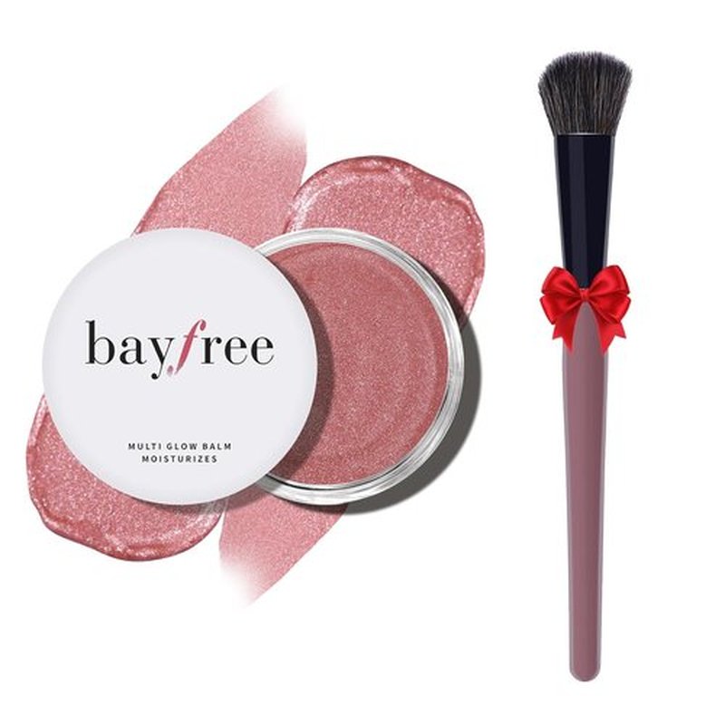 Bayfree Multi Cream Blush Set - Lightweight Hydrating Blush & Brush for Radiant Cheeks (Pink Sakura)