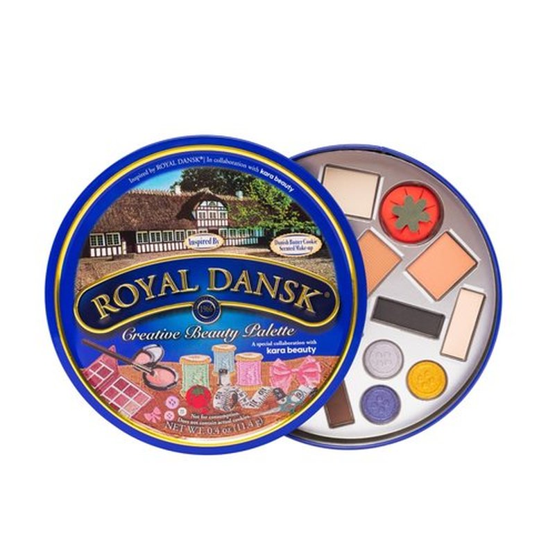 KARA BEAUTY Royal Dansk Palette Limited Edition Holiday Makeup Gift Set, Cookie Tin Eyeshadow Palette with 14 Cookie-Inspired Shades, Festive Eyeshadow Holiday Beauty Gift for Women