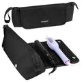 Dadanism Hot Hair Tools Travel Bag with Heat Resistant Mat Removable, Hair Accessories Organizer Case, Women Travel Essentials, Storage Pouch for Curling Iron Straightener Flat Iron HairDryer, Black