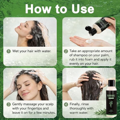 Rosemary Hair Growth Shampoo,Rosemary Hydrolyzed Keratin Shampoo, Nourishes and Regenerates Hair for Thinning Hair & Hair Loss for Women and Men-200ML