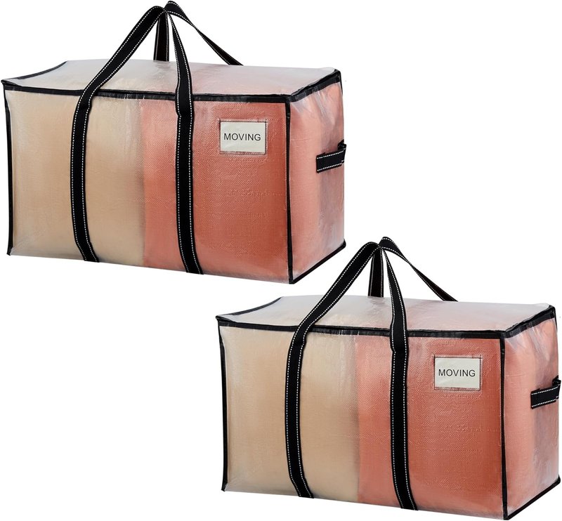VENO Clear Moving Bags - 90L Extra Large Transparent Storage Totes | Heavy-Duty, Reinforced Handles & Zippers