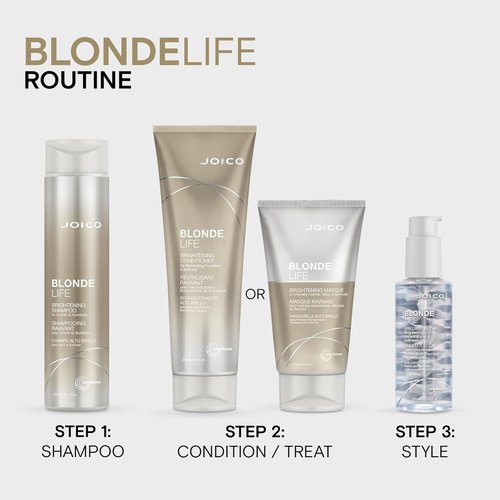 Joico Blonde Life Brightening Shampoo - Sulfate-Free Formula for Soft, Smooth Blonde Hair with Monoi & Tamanu Oil