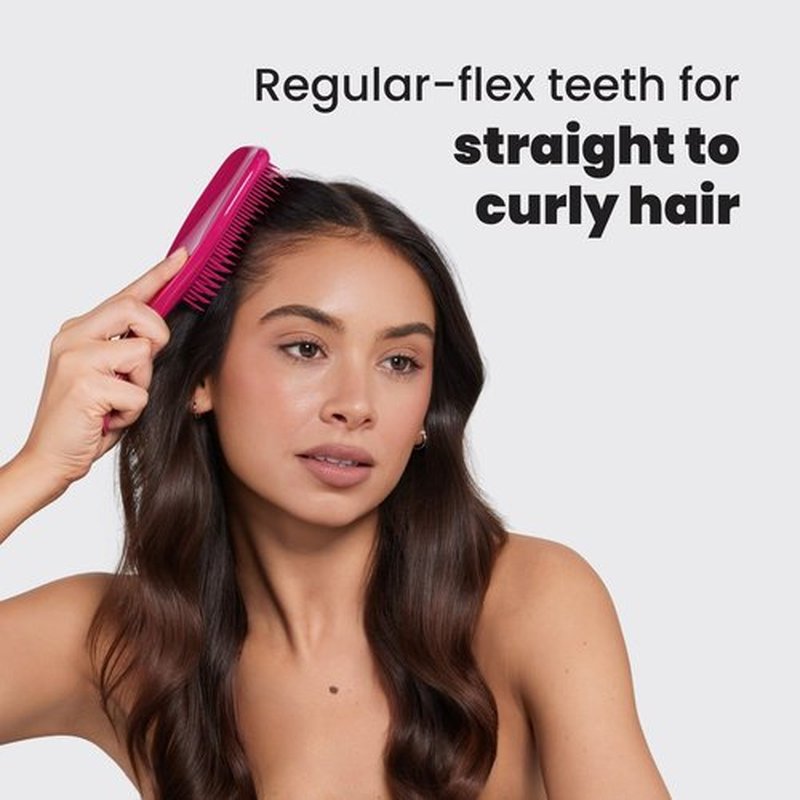 Tangle Teezer Ultimate Detangler Brush for Wet & Dry Hair, Eliminates Knots & Reduces Breakage for Straight to Wavy Hair Types, Electric Raspberry