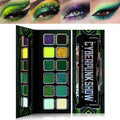 Green Eyeshadow Makeup Palette, 12 Colors Neon Emerald Green Glitter Holographic Eyeshadow with Matte Shimmer for Brown Eyes, Pigmented Silky Long Last Forest Eye Shadow for Witch, Shrek, Party, Vegan