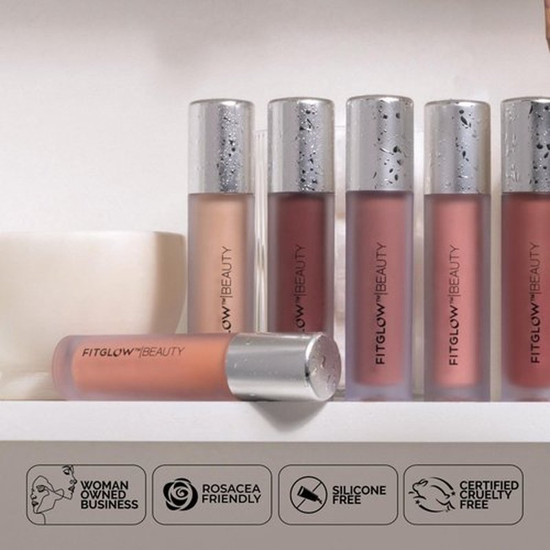 FITGLOW Beauty Lip Colour Serum | Hydrating Lip Gloss | Plumping Anti-Aging Lip Treatment | Natural Shine with Pomegranate Sterols & Collagen | Buildable Color for Dry Chapped Lips | Bloom - 10g
