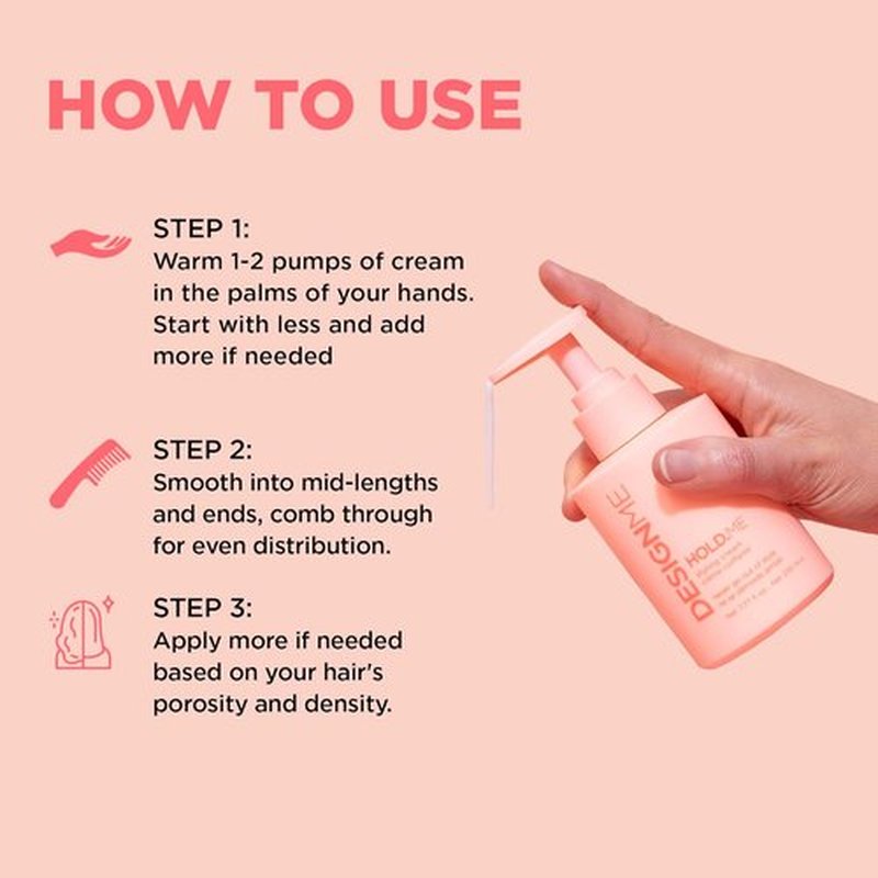Design.Me HOLD.ME Styling Cream - Smoothing Hair Cream for Sleek Blowouts | Hydrating, Frizz Control & Shine | Soft Hold for All Hair Types