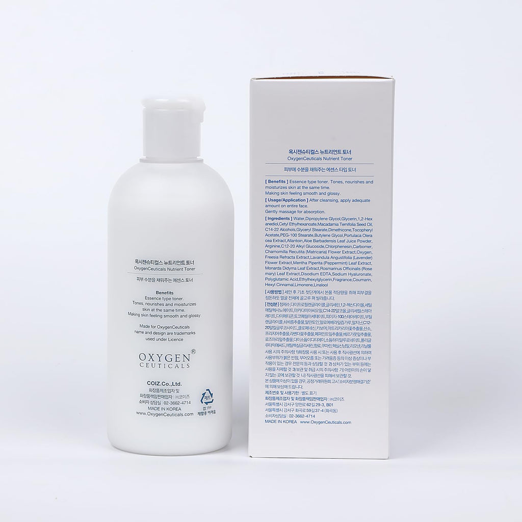 OxygenCeuticals Nutrient Toner – Essence-Type Hydrating Toner for Dry Skin, Deep Moisture & Nourishing Care with Hyaluronic Acid, Portulaca & Allantoin Extracts. 10 fl.oz (300ml)