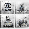 Meetdeceny Bedroom Wall Decor - Black and White Fashion Handbag Art for Teen Girls | 20"x20" Canvas Prints (4 Pieces)