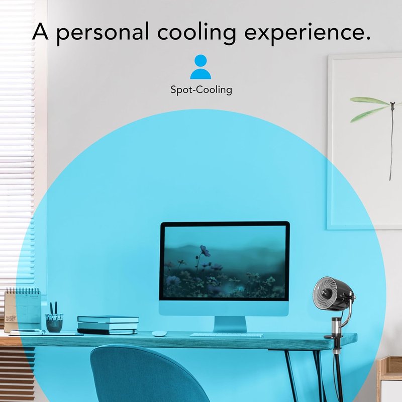 Vornado Pivot Clip Desk Fan - 3-Speed Portable Air Circulator with 360-Degree Adjustability | 9" Tall, Black