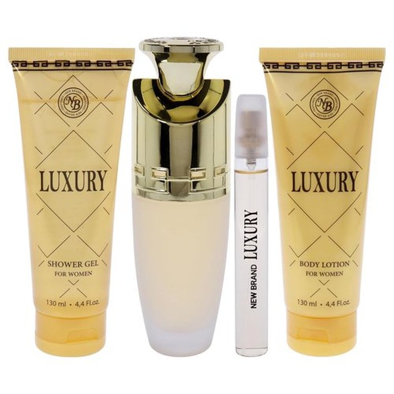 New Brand Luxury Women's Gift Set - 4 Pc EDP Spray, Shower Gel & Body Lotion | 3.3oz & 4.4oz