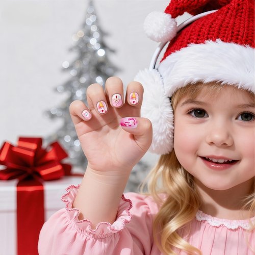 144pcs Press on Nails for Kids,6 Pack Lovely Kids Press on Nails for Girls 8-12 Years,Pre-glue Fake Nails for Children,Artificial Full Cover Short Acrylic False Nail Tips Art Kits Gifts for Girls
