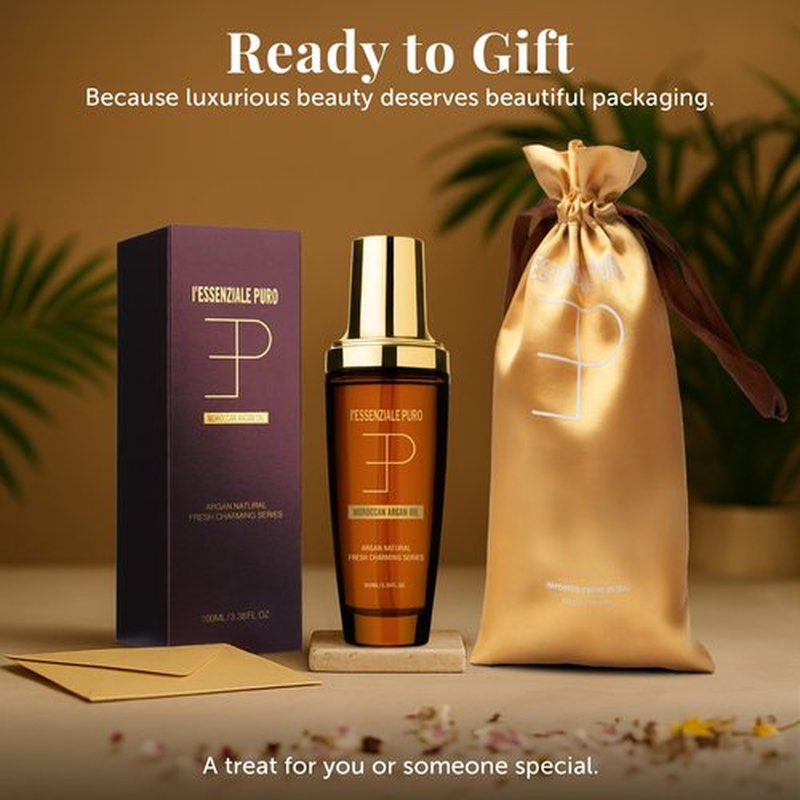 LEPURO Dubai Premium Moroccan Argan Hair Oil & Body Elixir - Lightweight Treatment for Dry Damaged Hair, Split Ends - Controls Frizz, Boosts Shine, Hydrates Skin - 100 mL (3.38 Fl Oz)