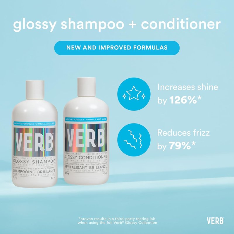 VERB Glossy Shampoo - Cleanses & Adds High Shine for Thick, Coarse Hair - Vegan, Paraben-Free, Sulfate-Free