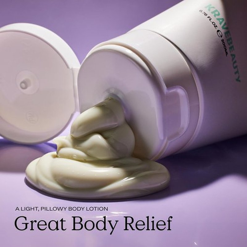 KraveBeauty Great Body Relief - 24-Hour Moisture & Skin Barrier Repair Lotion | Fragrance-Free, 200 mL