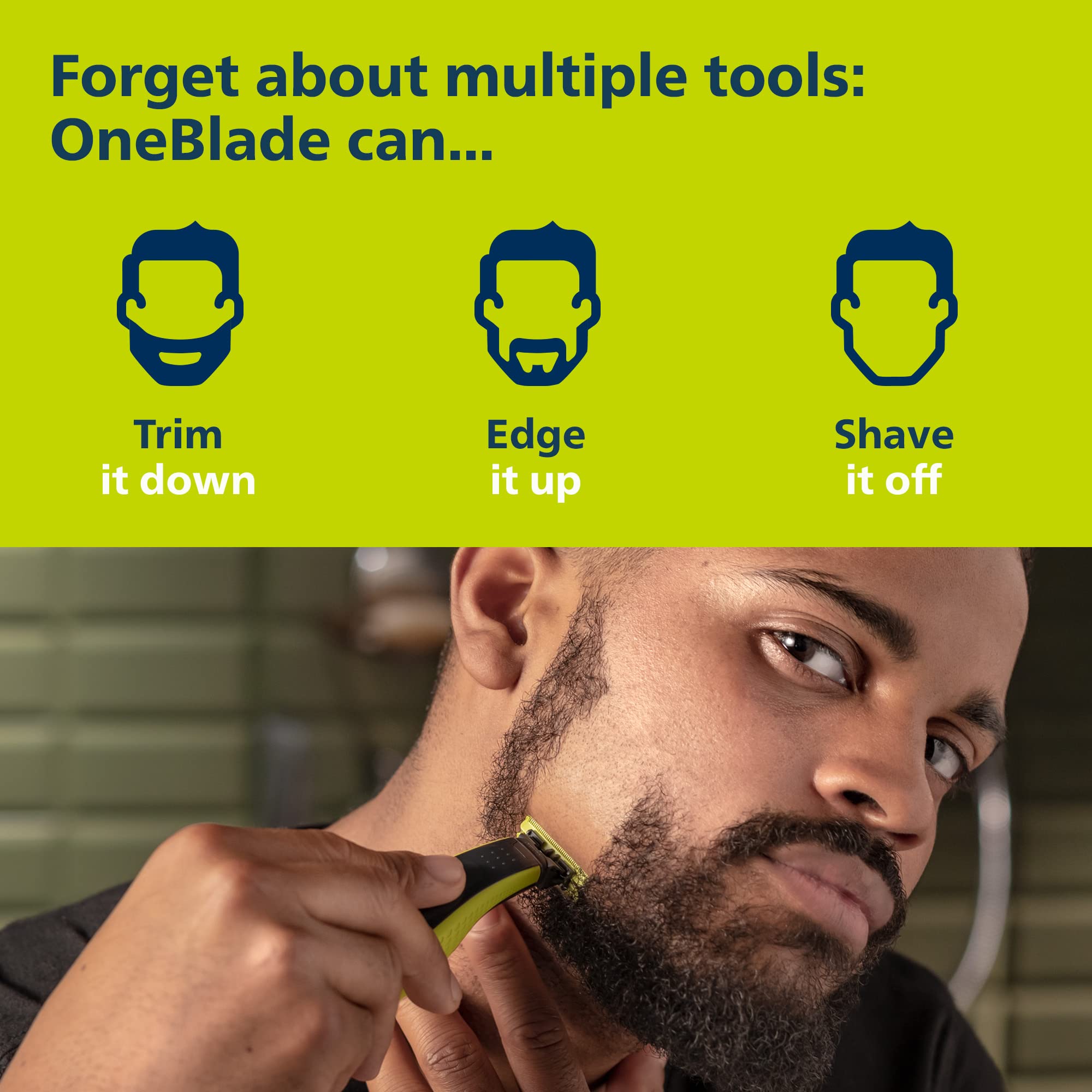 Philips Norelco OneBlade Face + Body Hybrid Electric Trimmer and Shaver, QP2630/70